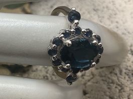 Silberring mit Topas London Blue, Gr. 54
