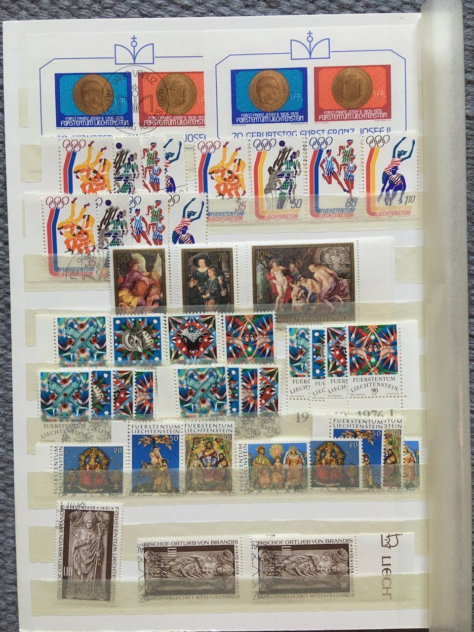 Alle Briefmarken: Liechtenstein 1974-79 postfrisch und gestempelt mit ET – Gebraucht aus Nesslau von zueri6 3