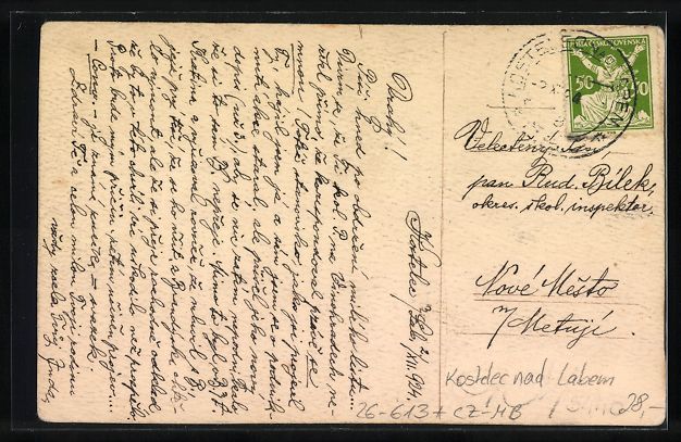 Cartoline postali: Handgemalt: Kostelec nad Labem, Chram su – Usato da Berlin venduto da bartko-reher 1