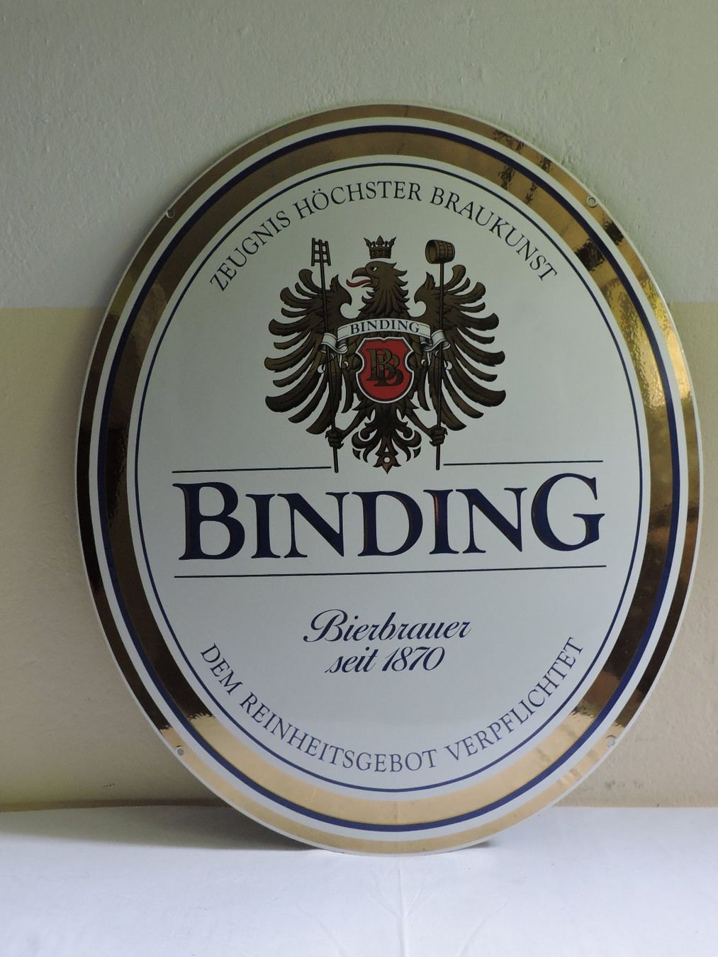 Insegne: Grosses, schönes Emaille-Schild, Bier Binding – Usato da Bern venduto da sasa65