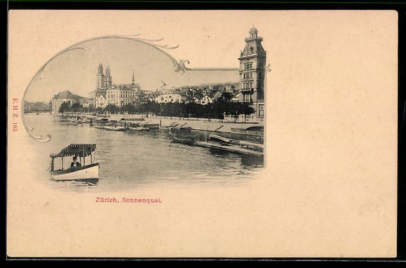 Ansichtskarten: AK Zürich, Am Sonnenquai – Gebraucht aus Berlin von bartko-reher