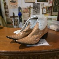 Gianni Barbato Y2K Bottes Python & Cuir Blanc 38