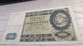 500 Zlotych 1940 Bank Emisyjny w Polsce Geldschein