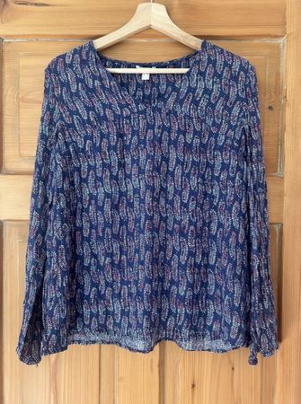 Blouse Esprit imprimé feuilles bleu taille 38