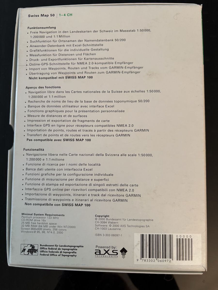 Software: Swiss Map 50 1-4 CH Windows CD-ROMs neuwertig – Usato da Zürich venduto da mbi_5bsz 1