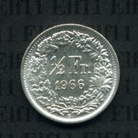 CHF___0.50 1966 stgl * nigelnagelneu! 50 Rappen