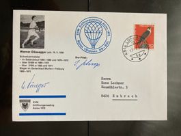 Schweiz 1972 Ballonpost SVM Aarau Autogramm W. Dössegger