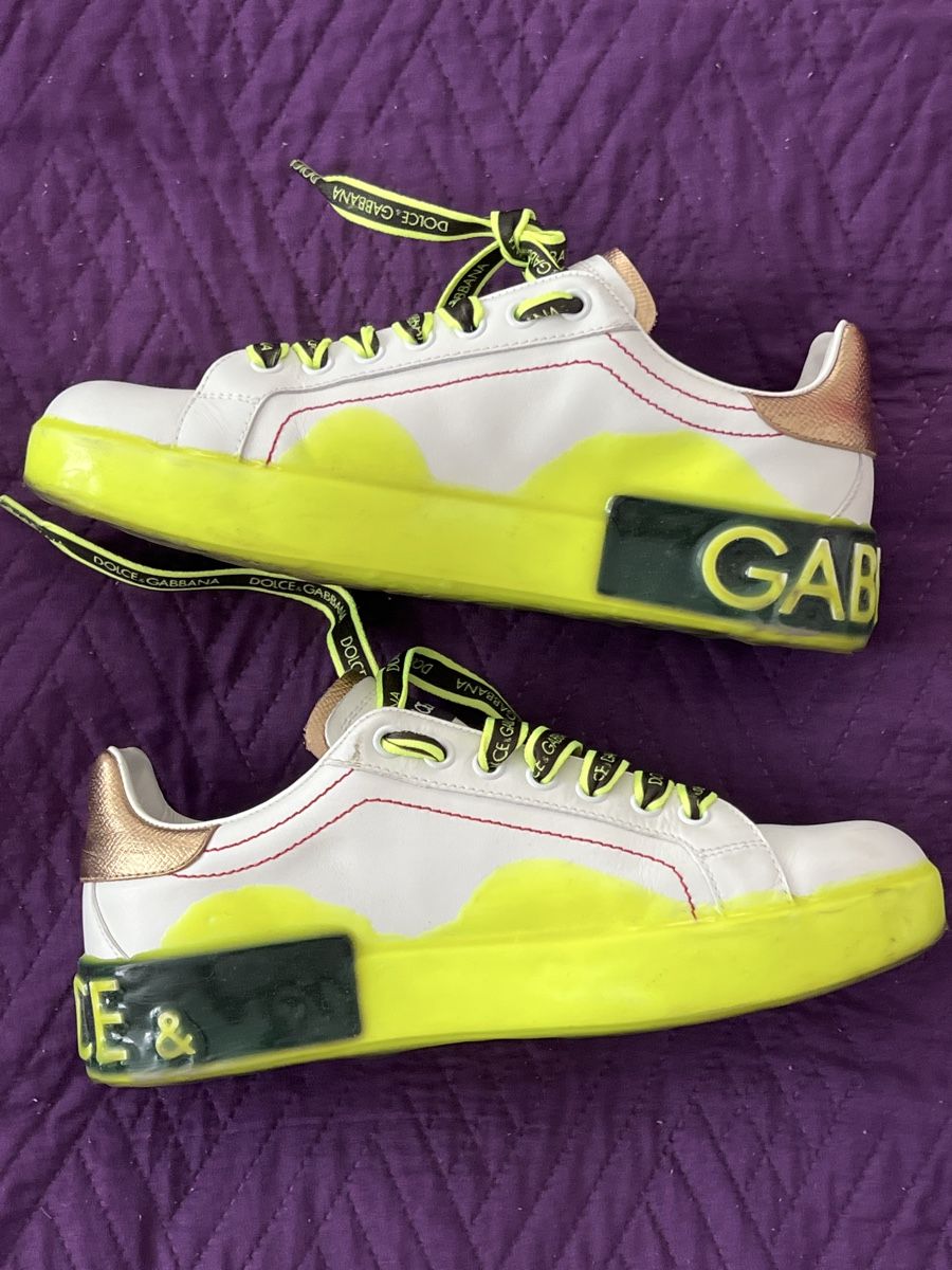 Dolce & Gabbana Scarpe da donna: Baskets Dolce & Gabbana blanches et jaune fluo en 38.5 – Usato da Renens VD venduto da sar_bwz5 5