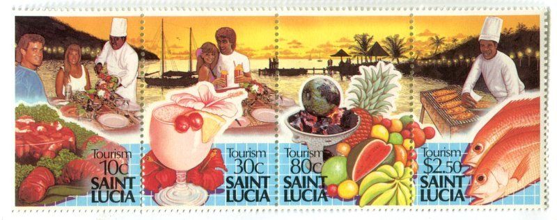 Tutti i francobolli: Briefmarken "Tourismus". St. Lucia. – Nuovo e nell'imballaggio originale da Basel venduto da Butsch5