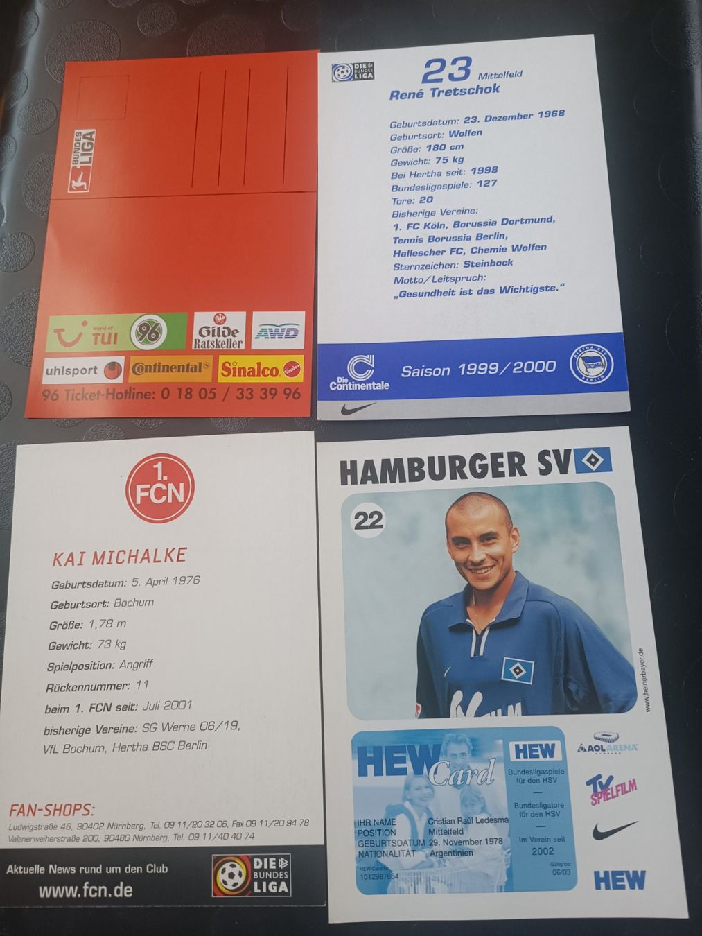 Autografi: Bundesliga - 4 signierte Autogrammkarten - Set – Usato da Menziken venduto da Artographs 1