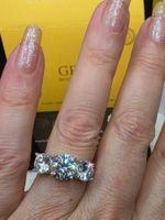 Bague argent avec diamants de moissanite de 4 ct certifié