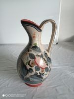 Keramik Krug, handbemalt, Höhe 36 cm, Vintage Look