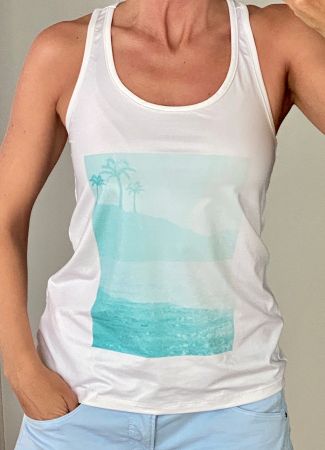 Roxy Tanktop, Weiss, Palmen, Grösse S