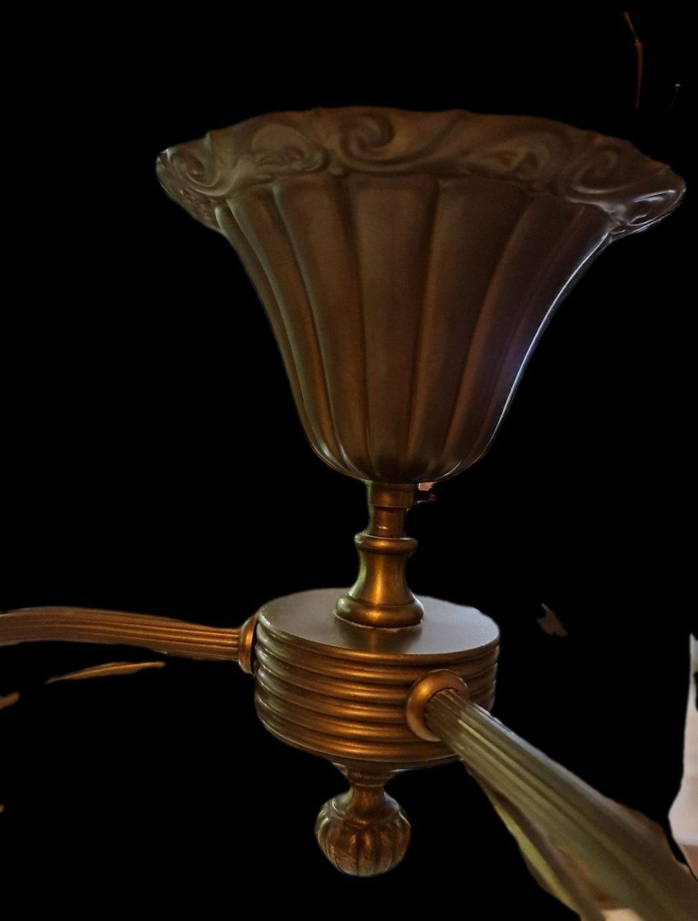 Lampadari & plafoniere: Dreiflammige Deckenlampe aus Messing – Nuovo (secondo la descrizione) da Pfungen venduto da Fastback66 1