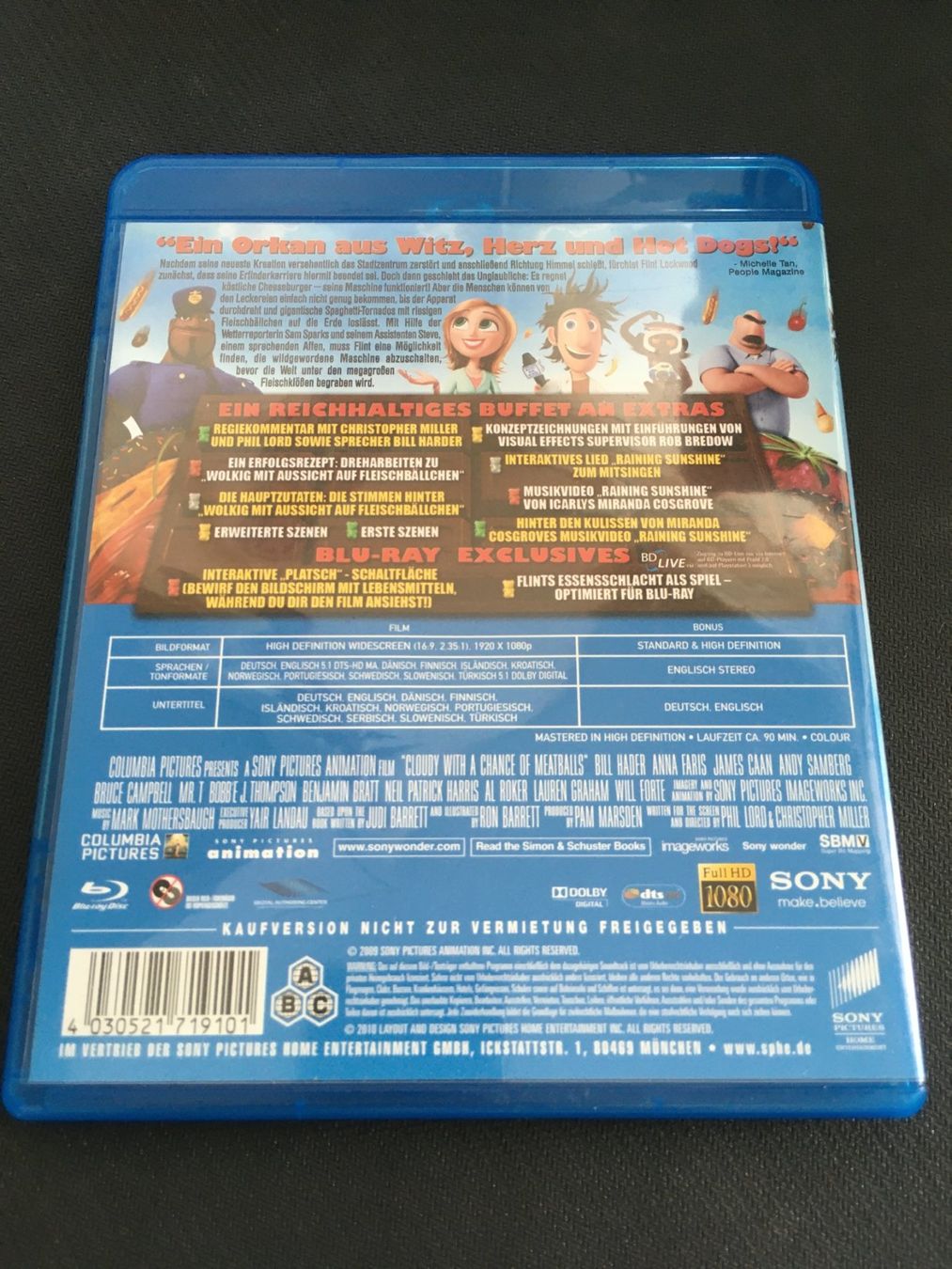 Alle DVDs: Wolkig mit Aussicht auf Fleischbällchen [Blu-ray] – Gebraucht aus St.Gallen von MedienJoe 1