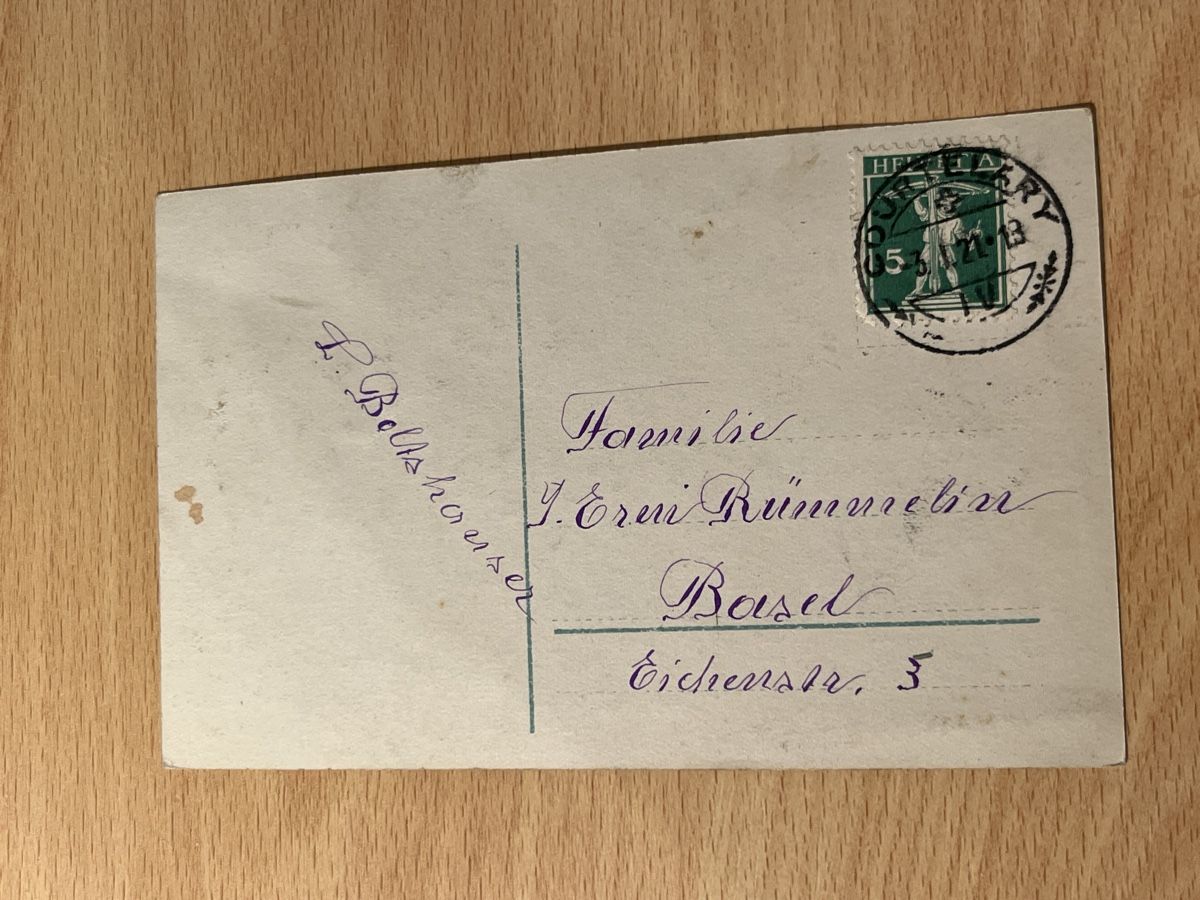 Cartoline postali: Antike Postkarte "Bonne Année" - Wintergrüsse Basel – Usato da Hinwil venduto da Chuan2 1