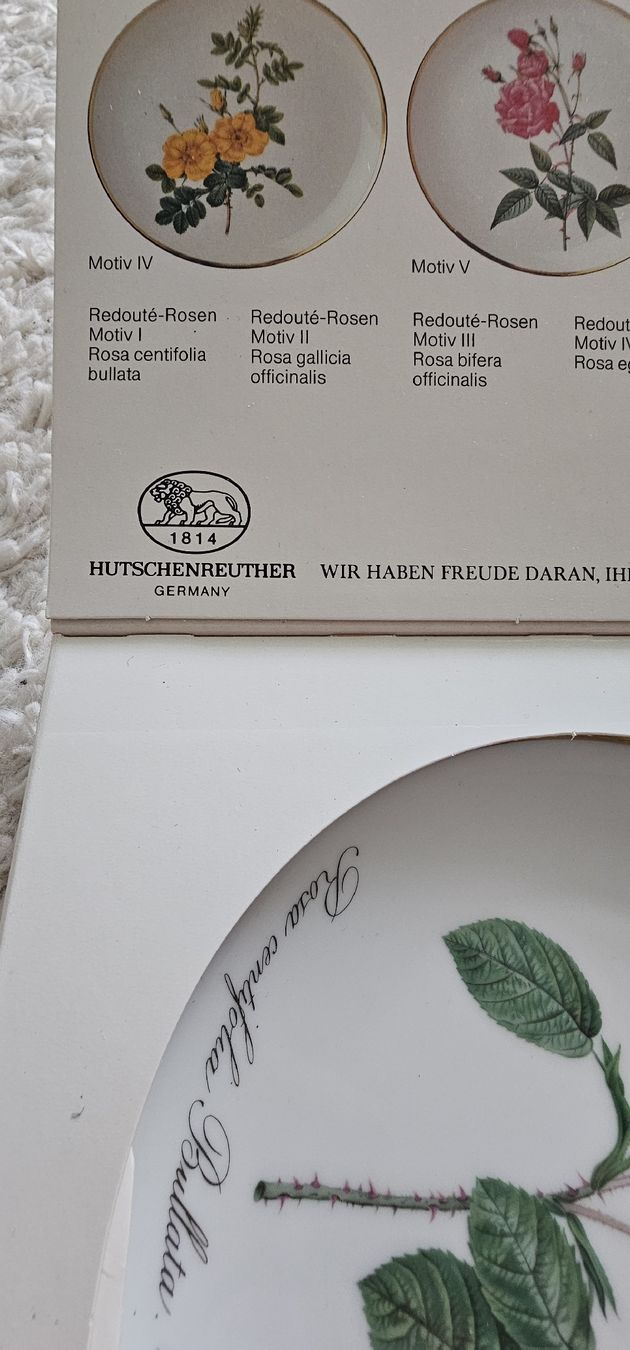 Hutschenreuther Piatti: Hutschenreuther Sammelteller "Redouté-Rosen" – Nuovo e nell'imballaggio originale da Riedikon venduto da Winter21. 1