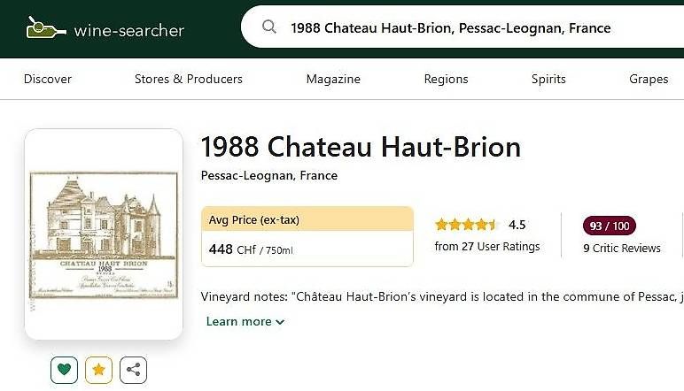 Vino: Chateau Haut -Brion 1988 – Usato da Porza venduto da Marti24 2