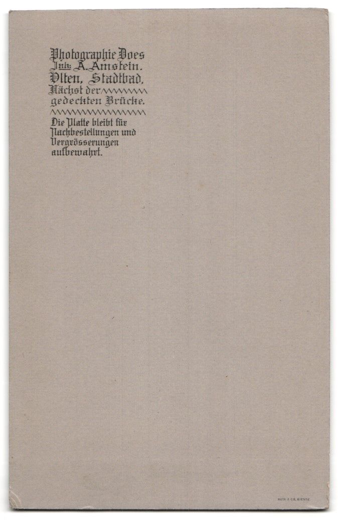 Fotografie & Manifesti: Fotografie A. Amstein, Olten, Portrait B – Usato da Berlin venduto da bartko-reher 1