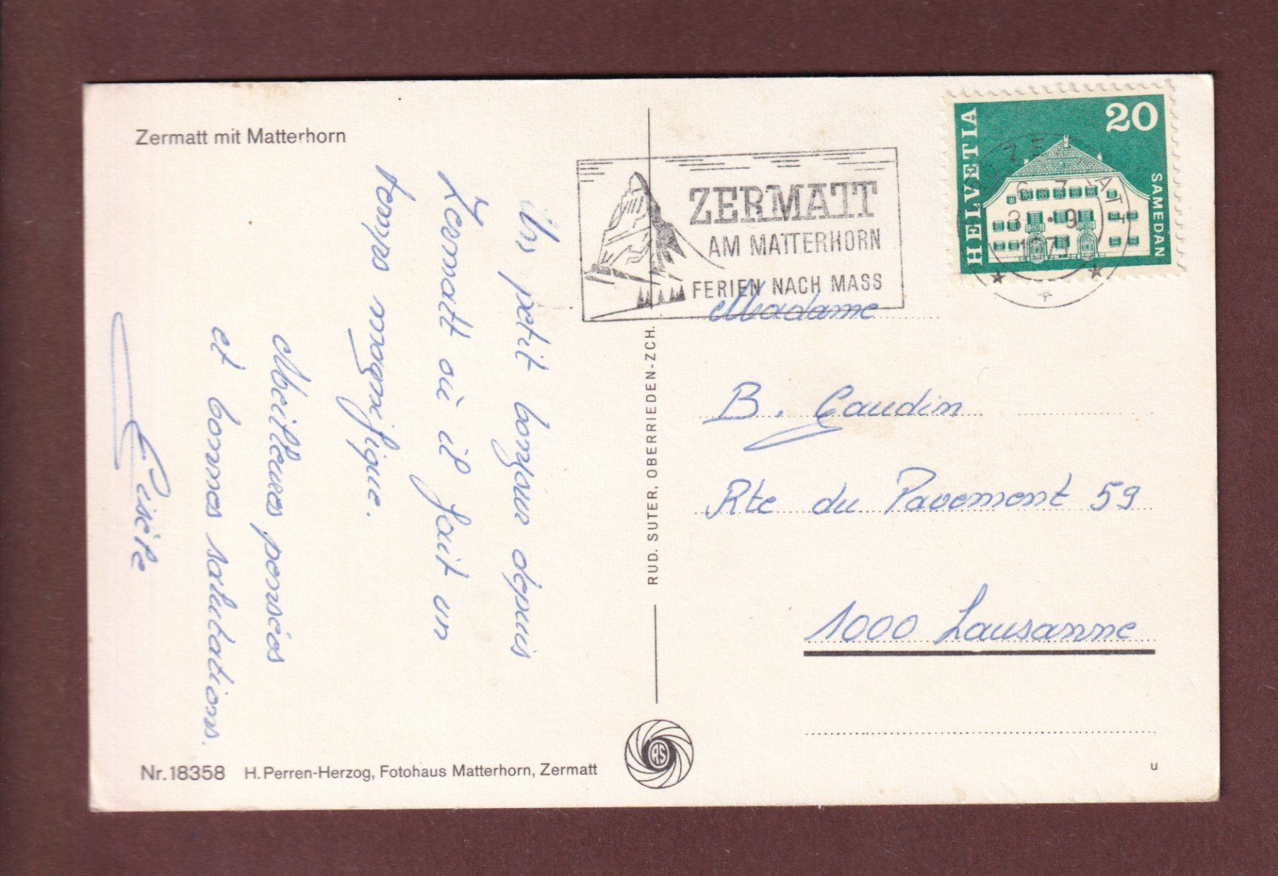 Cartes postales: ZERMATT - Kutsche - Matterhorn – D'occasion à Pully par nicecards-shop 1