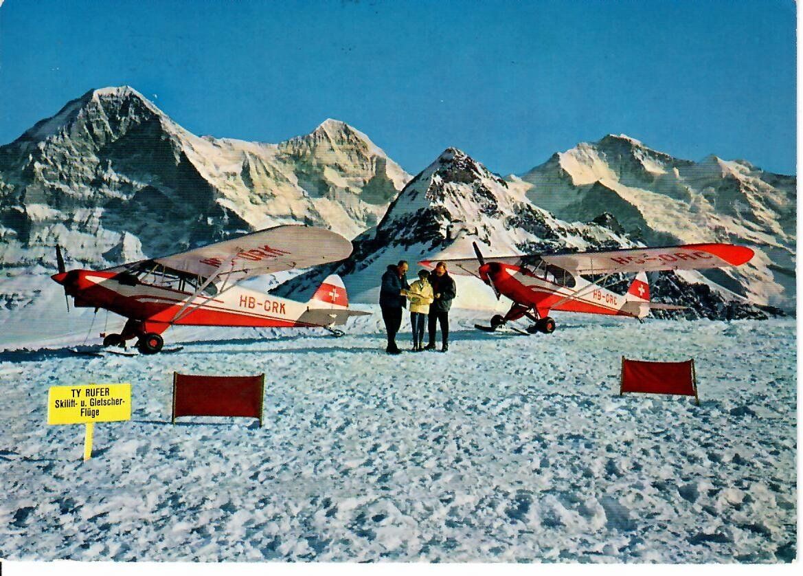 Cartoline postali: Gletscherflugzeuge Piper "Supercub 150" – Usato da Hochdorf venduto da Ziegel-16