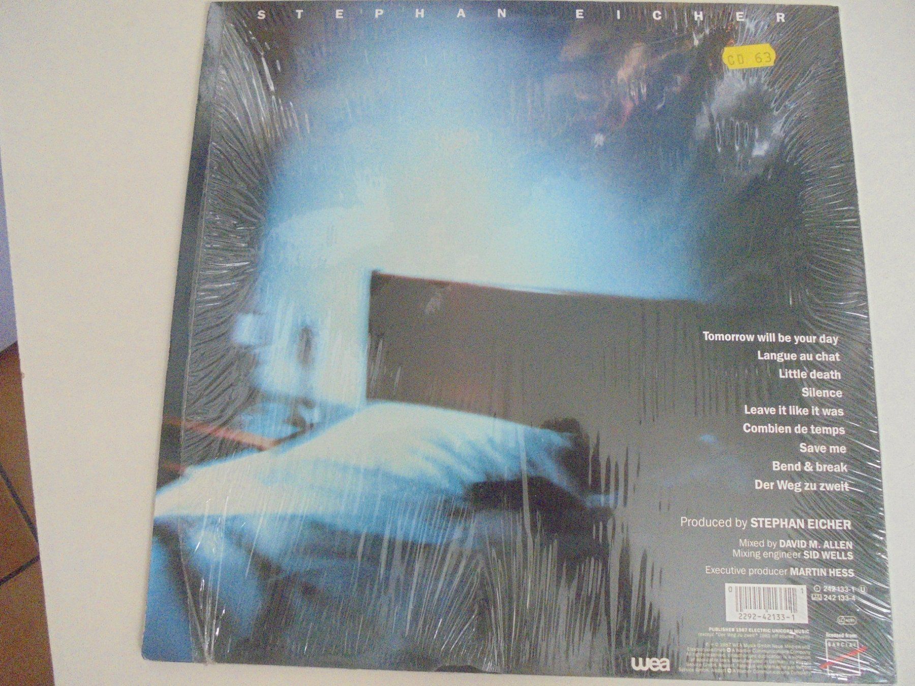 Dischi in vinile: Stephan Eicher " Silence " LP Allemagne 1987 – Usato da Crissier venduto da Promopost 1
