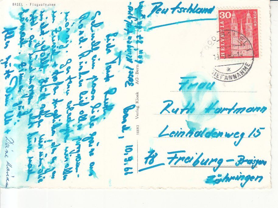 Cartoline postali: Basel Flugaufnahme 1966 – Usato da Bürglen TG venduto da StampGraf 1