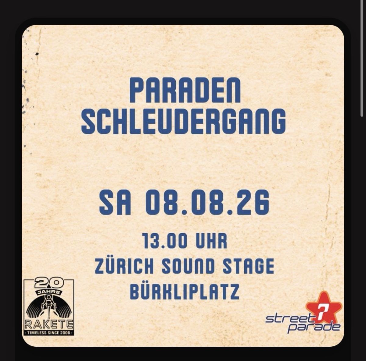 Biglietti: 2 Schleudergang Tickets Streetparade – Nuovo e nell'imballaggio originale da Eschenbach SG venduto da lindinha01