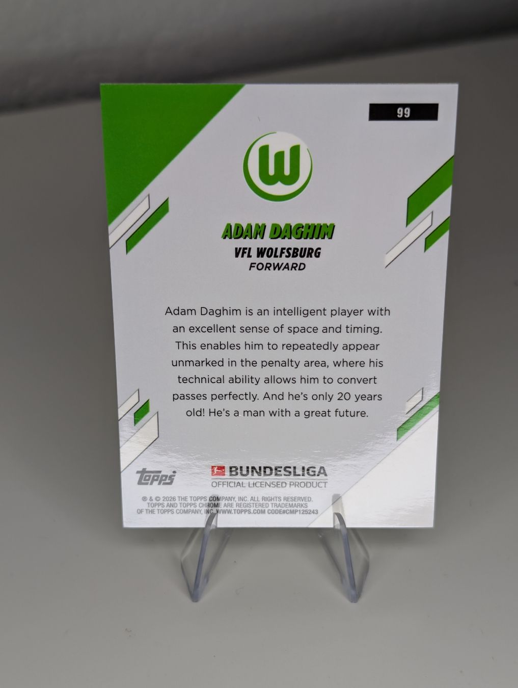 Topps Carte collezionabili: Adam Daghim 061/199 VFL Wolfsburg Topps BL Chrome – Nuovo (secondo la descrizione) da Hunzenschwil venduto da BRPCards 2