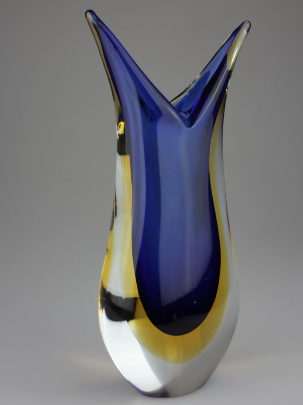 Murano Vasi & Recipienti: Murano Glas Vase blau amber Design – Usato da Basel venduto da IRMAundFRED