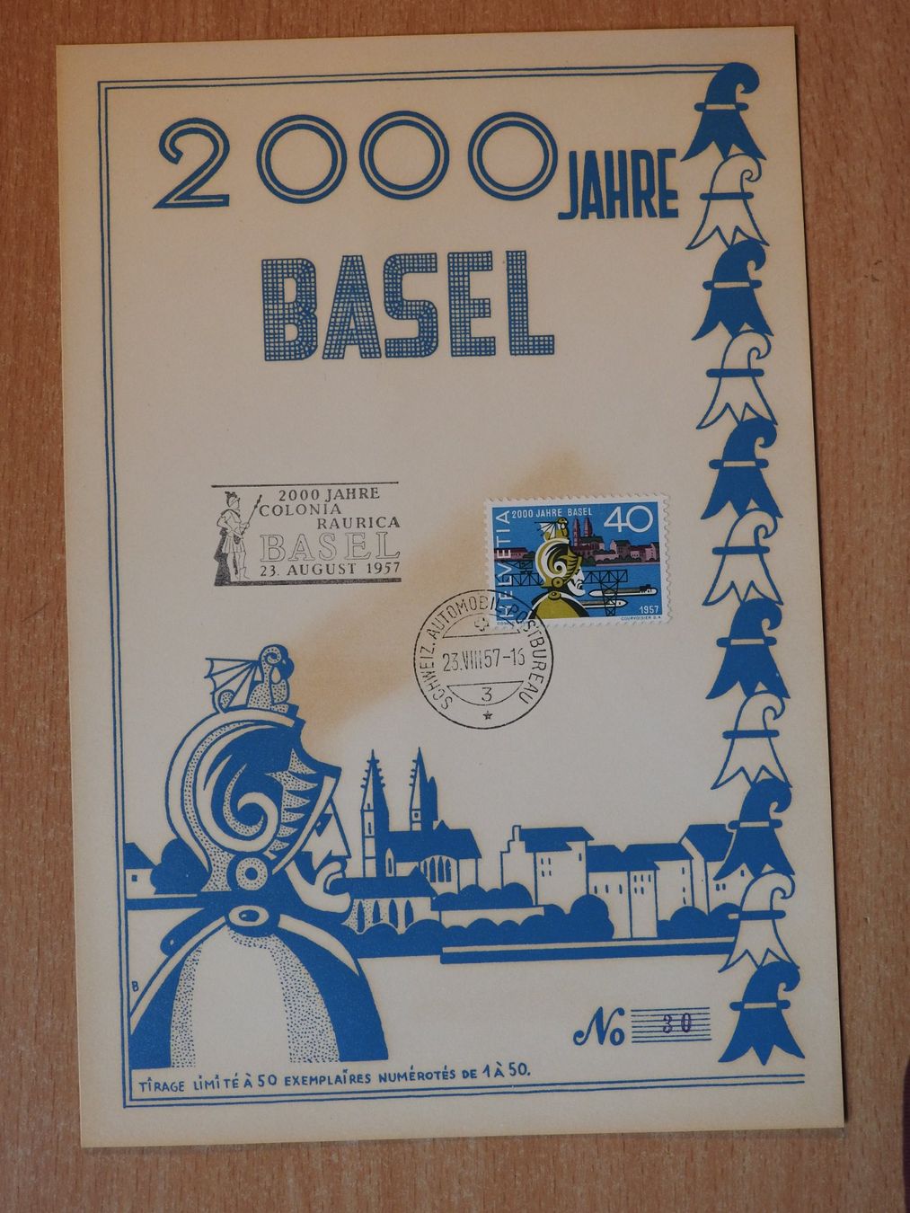 Alle Briefmarken: Grosse Maximum Karte 1957  Nummeriert mit Nr.30 – Gebraucht aus Rain von Sterne13