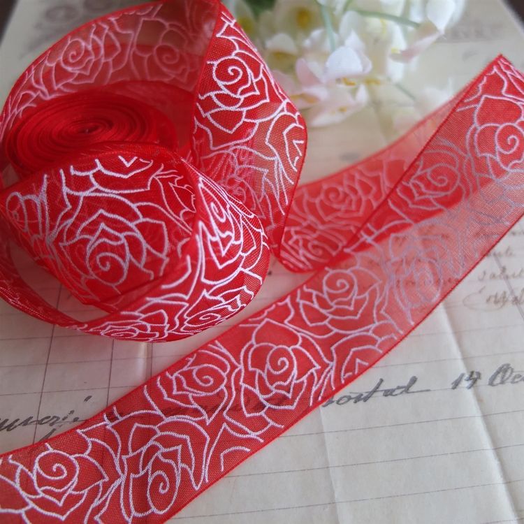 Ruban D'organza à Bordure Dorée : Ruban Transparent 45 Mm - France