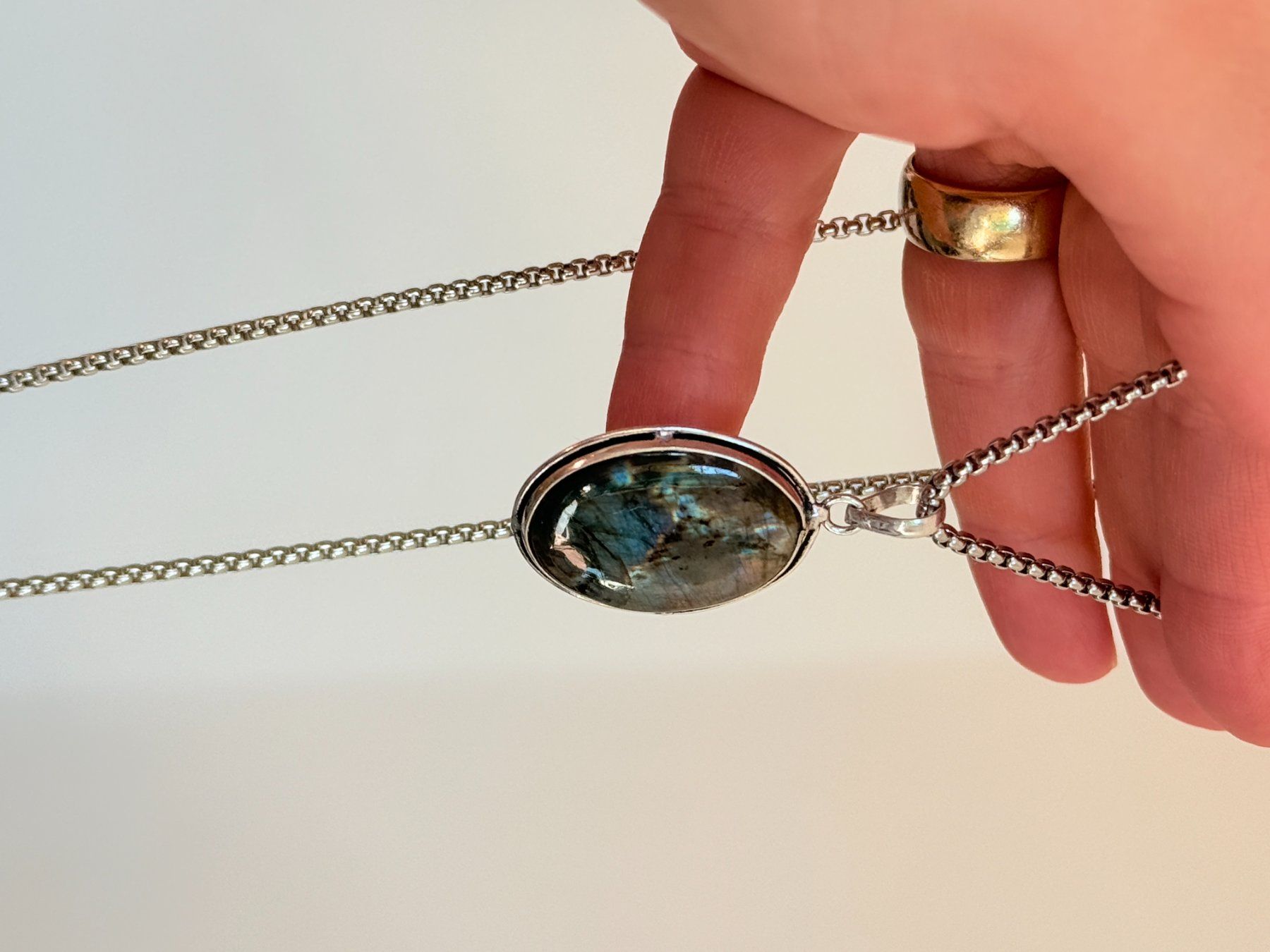 Ketten: Collier avec Labradorite – Neu und originalverpackt aus Genève von AWWA 7