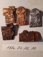 5 Fasnachtsplaketten Luzern 1970, 1971, 1972,1973