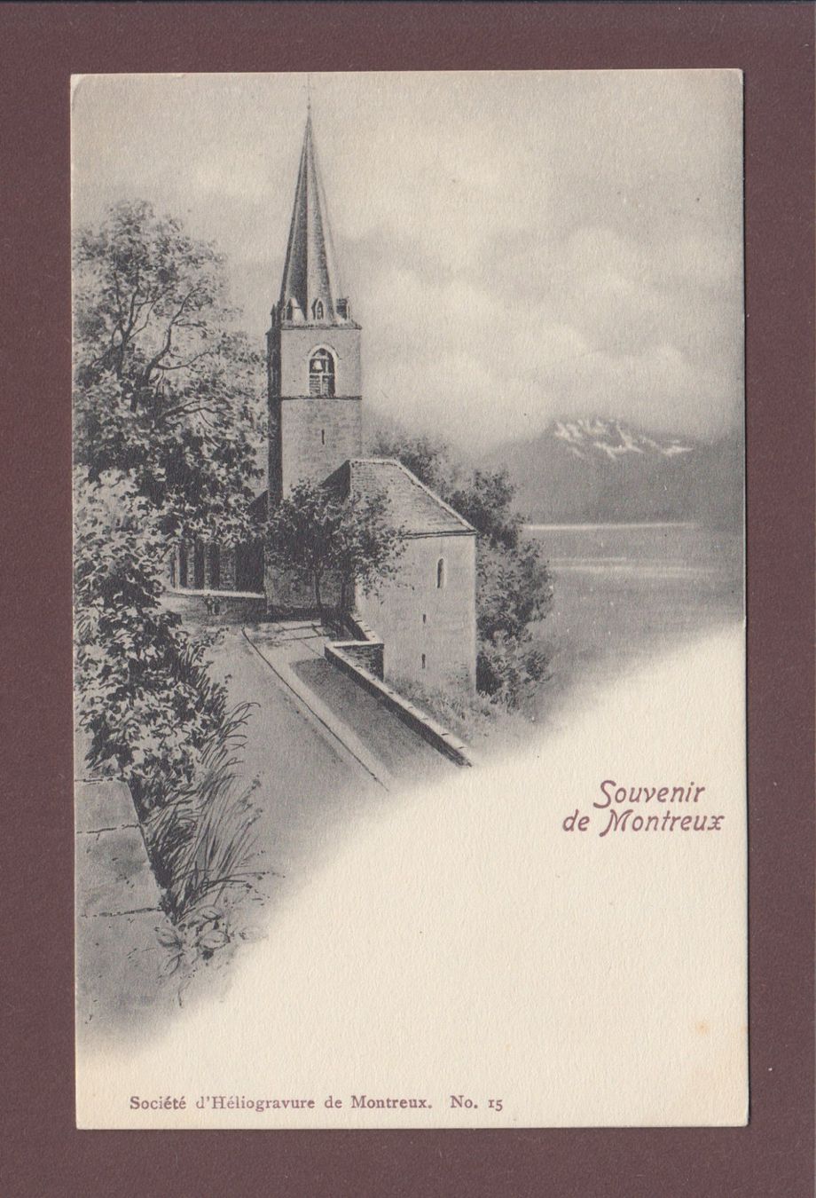 Cartoline postali: Souvenir de MONTREUX - Eglise – Usato da Pully venduto da nicecards