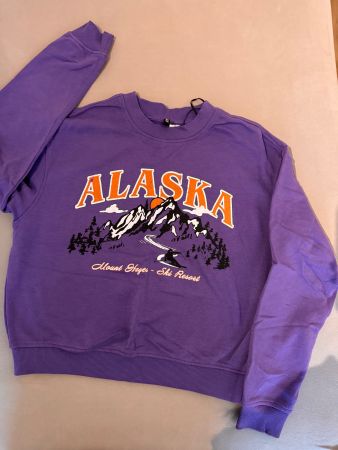 Sweatshirt H&M Alaska Motiv lila Grösse L