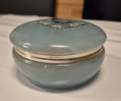 Alabaster Schmuck Schatulle, 9,5cm Durchm.