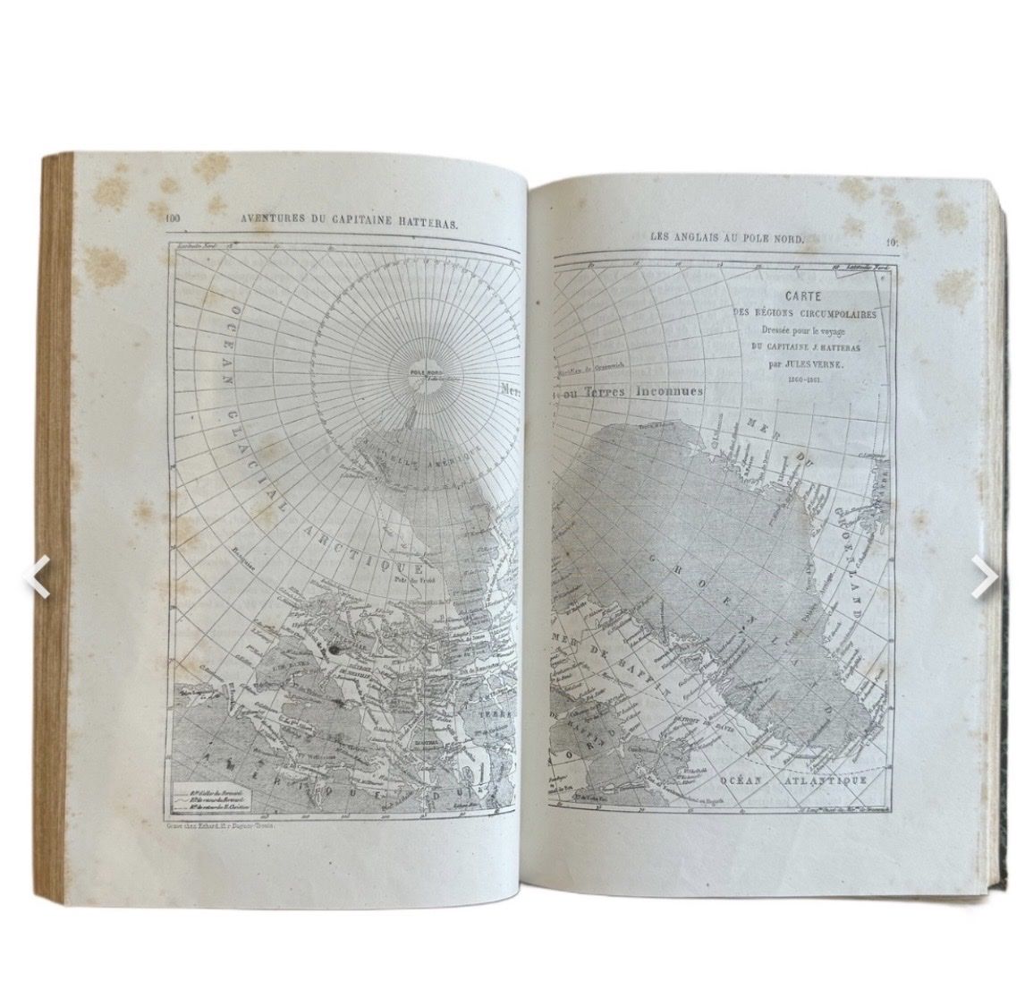 Libri: Voyages cap. Hatteras, Jules Verne, Hetzel, EO, 1867 – Usato da Genève venduto da manu1206 5