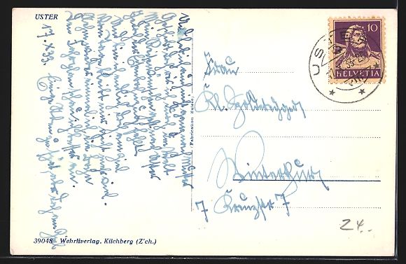 Cartoline postali: AK Uster, Ortspartie mit Geschäft, 1933 – Usato da Berlin venduto da bartko-reher 1