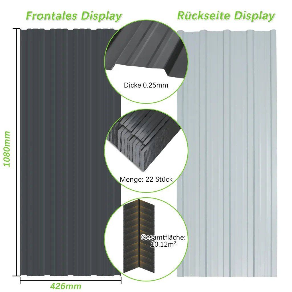Profiles: 22x Trapezblech 108cm x 42.6cm Anthrazit – Neuf avec emballage d'origine à Bottighofen par zaap 1