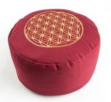 Meditationskissen rot - Blume des Lebens