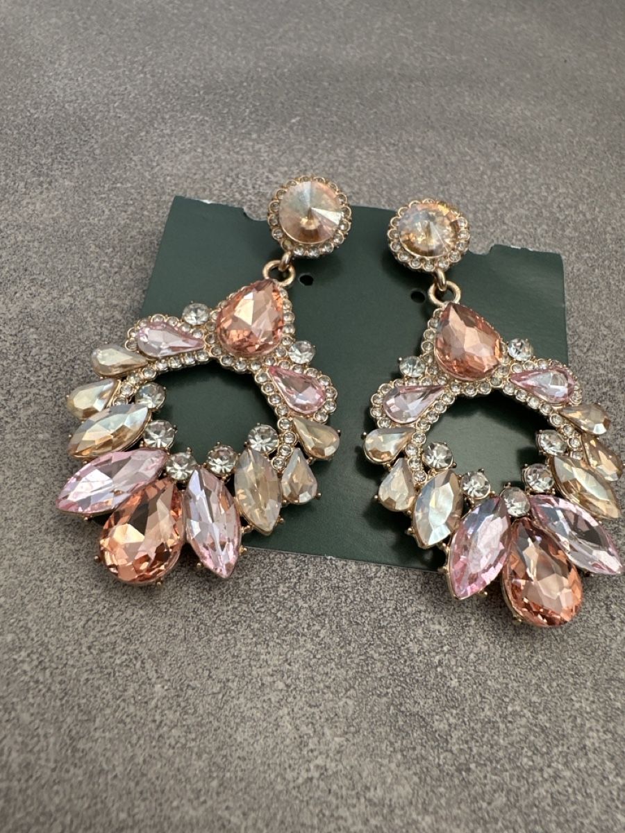 Orecchini pendenti & Orecchini a lobo: Glamouröse Ohrringe mit Box, Strasssteinen rosa – Nuovo (secondo la descrizione) da Dietikon venduto da vithya88 1