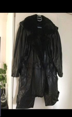 Winter Leder Mantel, Neu!