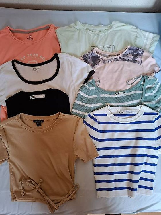 Lot De Vêtements Neufs Fille 14 Ans - T-shirt ZARA Blanc + Jupe NAFNAF Bleue - Avec étiquettes