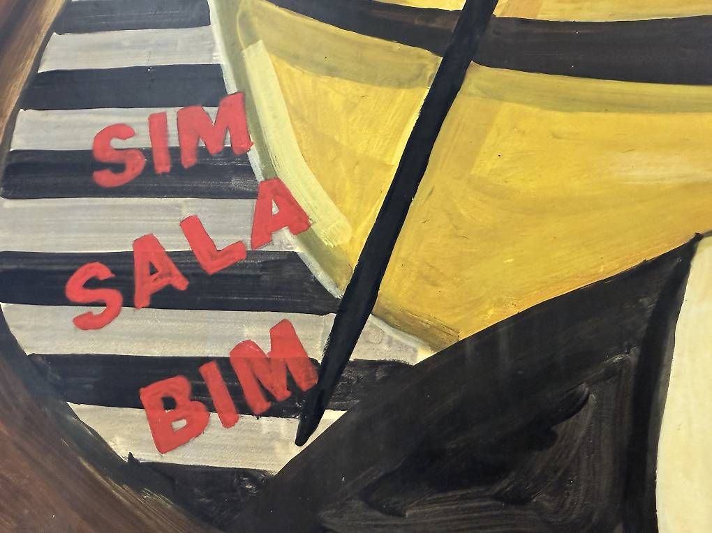 Dipinti: Quadro Sim Sala Bim legno  – Usato da Lugano venduto da club.888 2