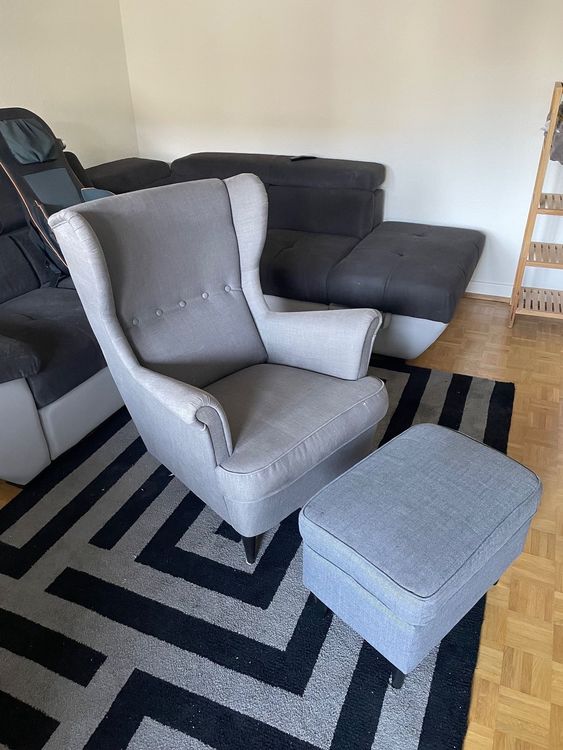Ikea Sessel STRANDMON und Fusshocker Kaufen auf Ricardo