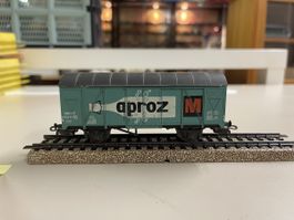 Modelleisenbahn Güterwagen H0: Migros, Aproz, Braun 3 stk.
