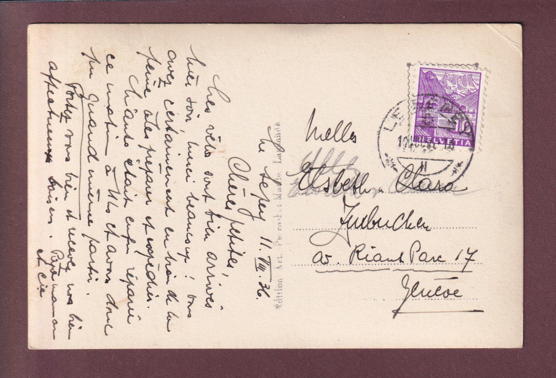 Cartoline postali: LE SEPEY - Eglise - 1936 // pli d'angle // – Usato da Pully venduto da nicecards 1