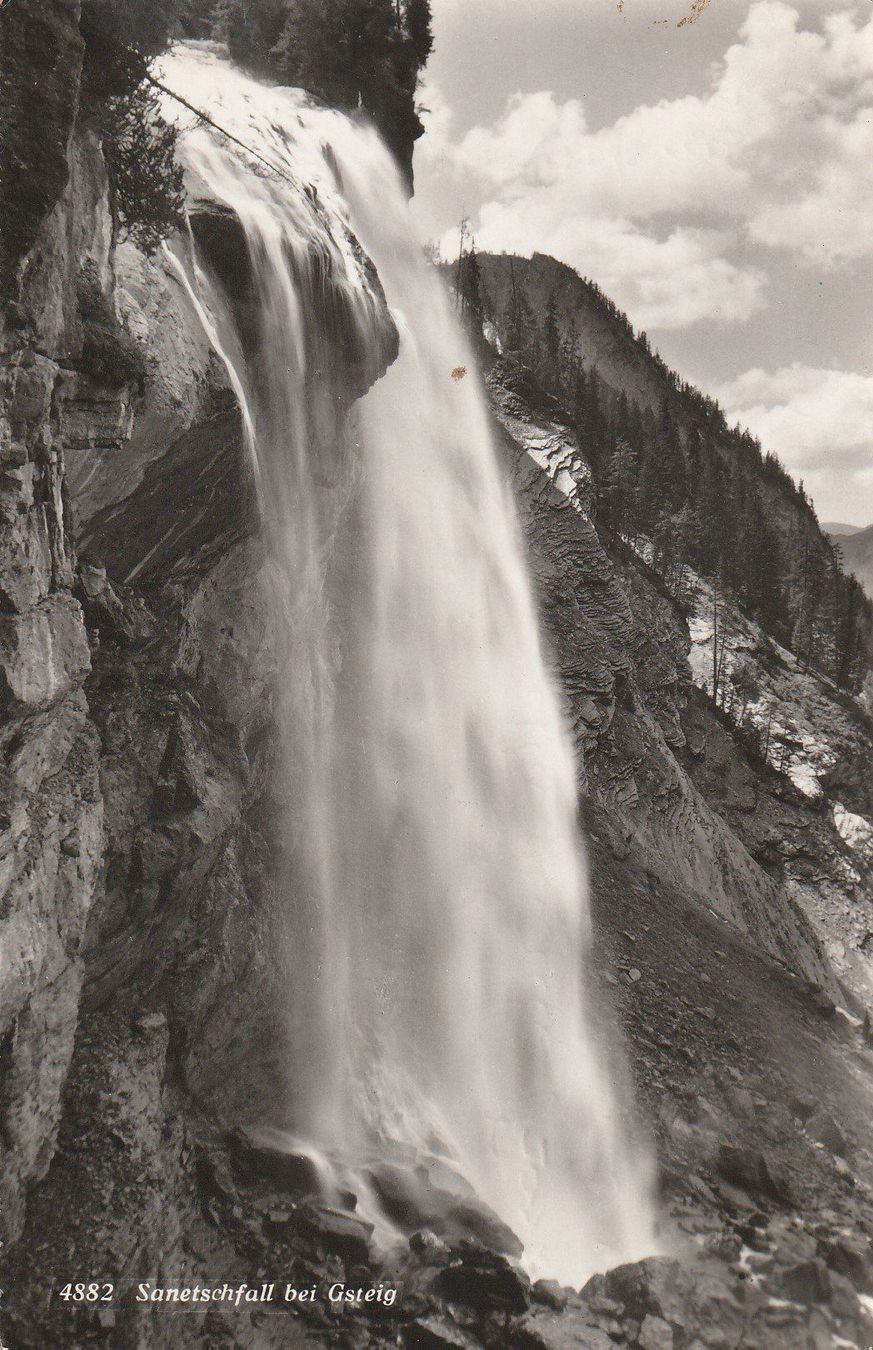 Cartoline postali: AK Sanetschfall gel. 26.6.1954 – Usato da Fribourg venduto da schnalla92
