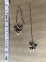 Boucles longues réglables charm cœur ailé